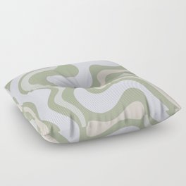 Liquid Swirl Contemporary Abstract Pattern in Light Sage Green Floor Pillow