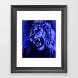 Panthera Leo Carboneum - Blue Framed Art Print