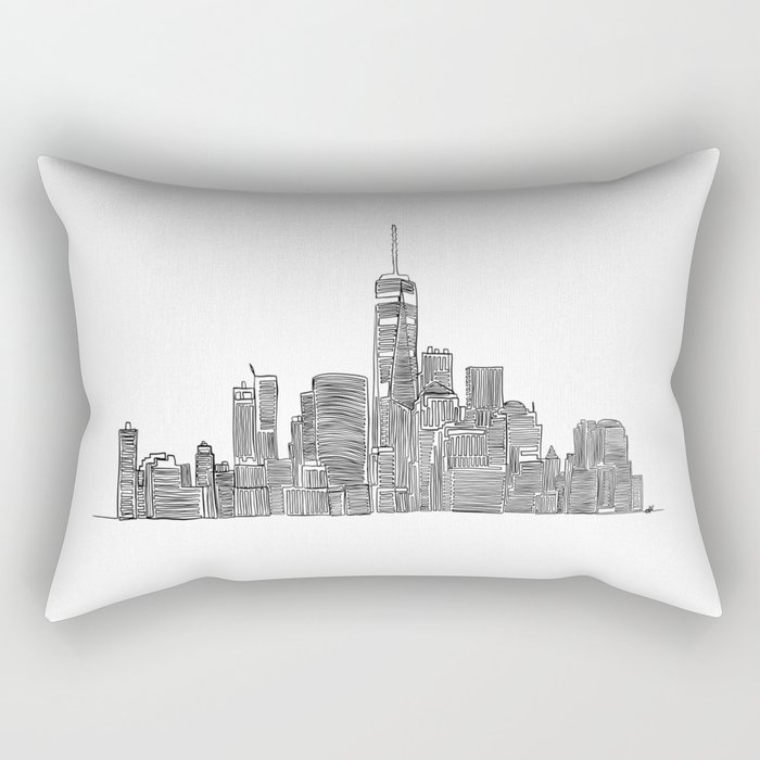 New York Skyline Rectangular Pillow