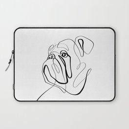 Bulldog One Line Dog Drawing Laptop Sleeve