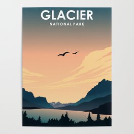 Glacier National Park Travel Poster Poster