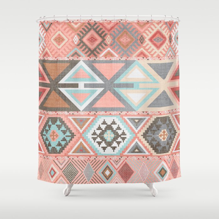 Aztec Artisan Tribal In Pink Shower Curtain By Beckybailey1
