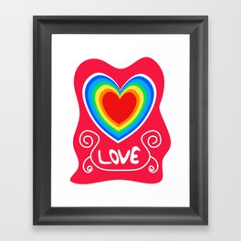 Love Heart Rainbow Vintages Framed Art Print