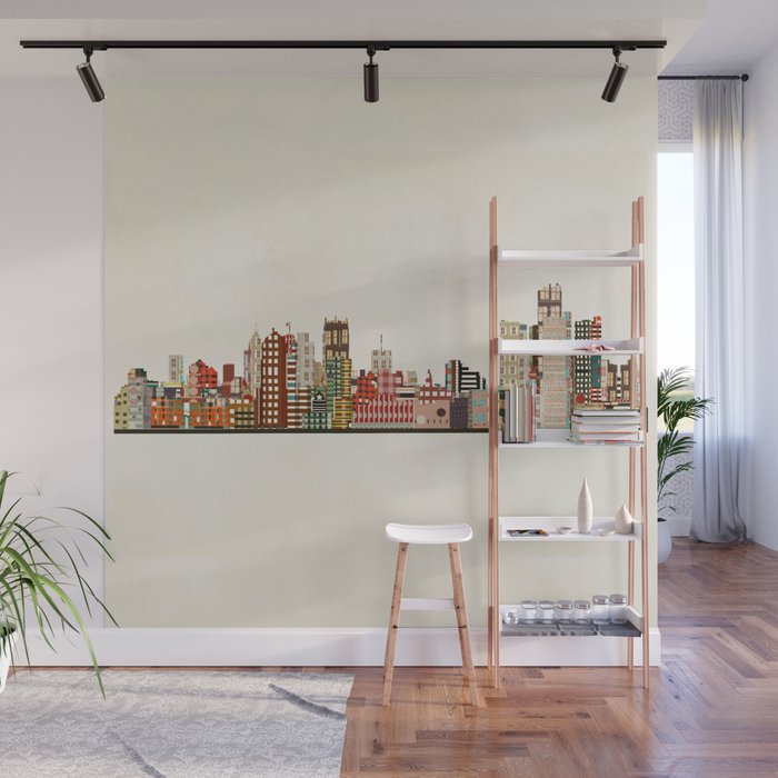 detroit skyline Wall Mural