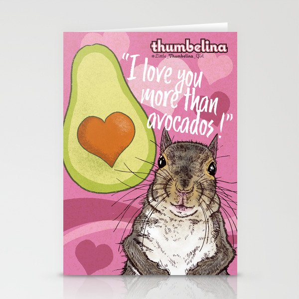Little Thumbelina Girl: I Love You More Than Avocados! Stationery Cards