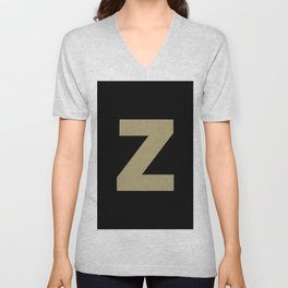 letter Z (Sand & Black) V Neck T Shirt