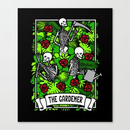 The Gardener Tarot Card Rose Gardening Plant Lover Skeleton Canvas Print