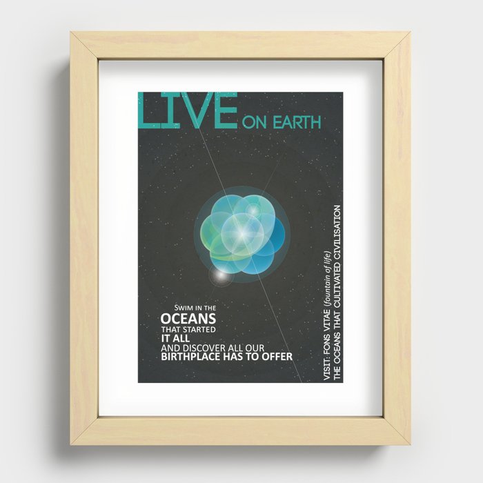 Live | Earth Travel Poster Recessed Framed Print