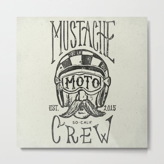 Mustache Moto Crew Metal Print
