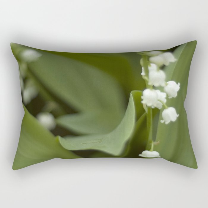 White Lilly of  the Valley Flower Rectangular Pillow