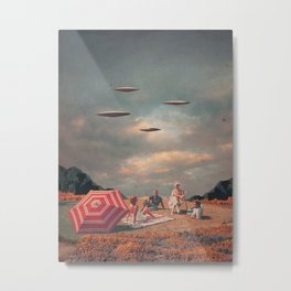 Pretend They Never Came Metal Print | Clouds, Popart, Summer, Orange, Retrofuture, Surreal, Collage, Vintage, Beach, Sky 