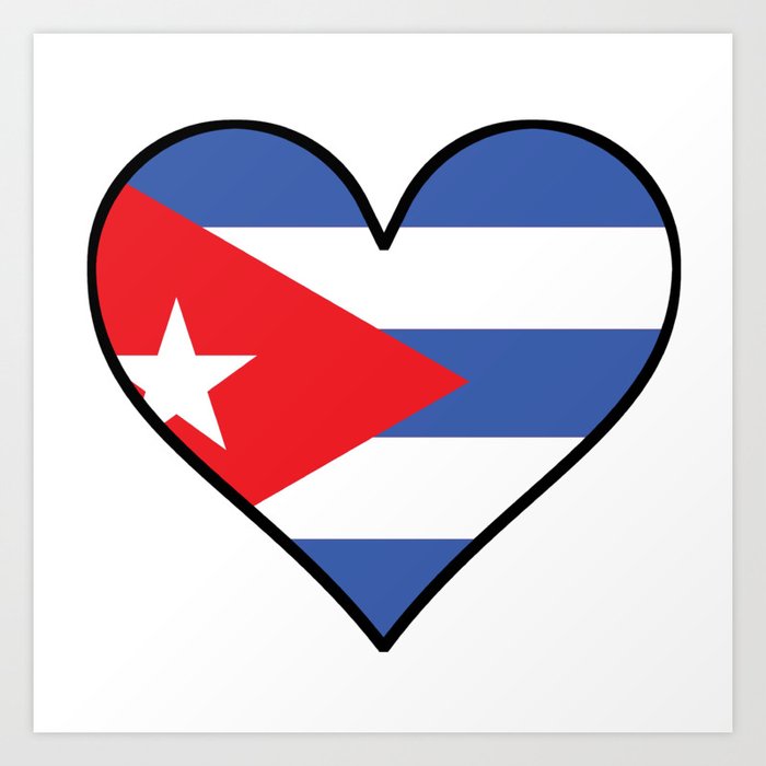 Cuban Flag Heart Art Print by AwesomeArt | Society6