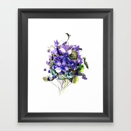 Violet flowers, wild violet flowers Framed Art Print