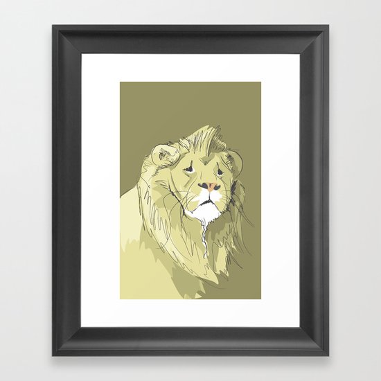 The Sad Lion Framed Art Print
