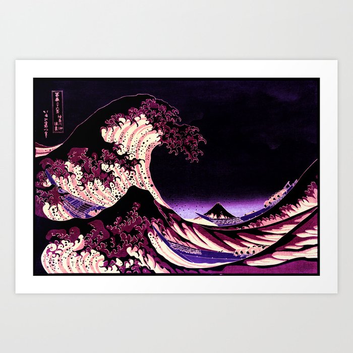 The Great WAVE Eggplant Purple Art Print
