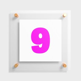 9 (Magenta & White Number) Floating Acrylic Print