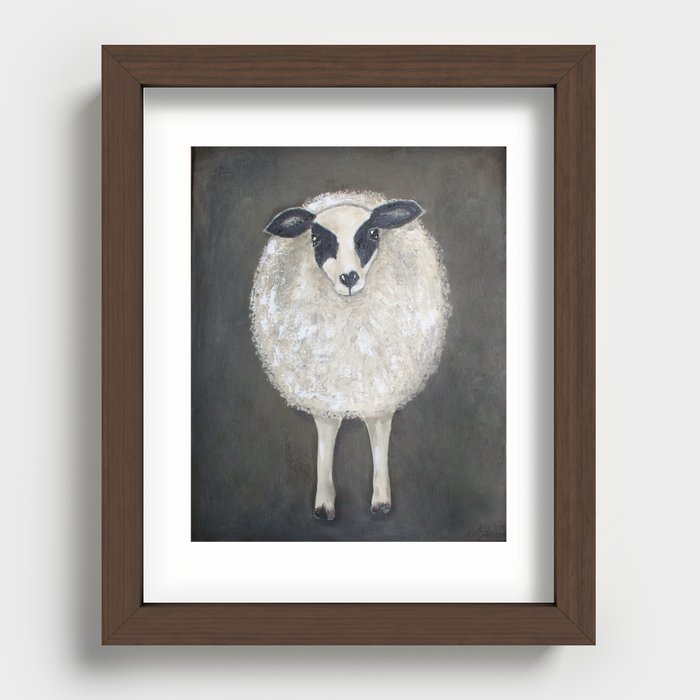 Barnyard Sheep Recessed Framed Print