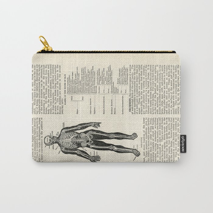 Vintage Dictionary Page Anatomy Skeleton  Carry-All Pouch