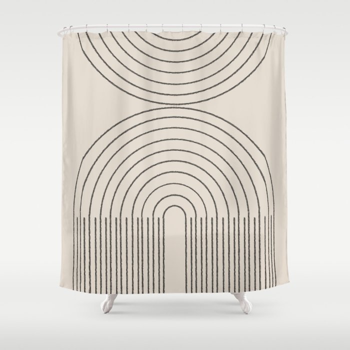 Minimal Line, Arch Modern Shower Curtain