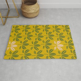 Cozy collection: mix and match Chestnut leaves mustard yellow Area & Throw Rug