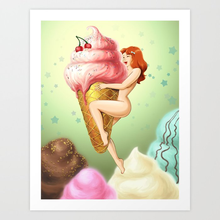 Ice Cream Girl Art Print