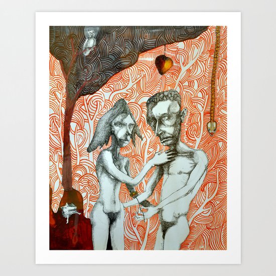 The temptation Art Print