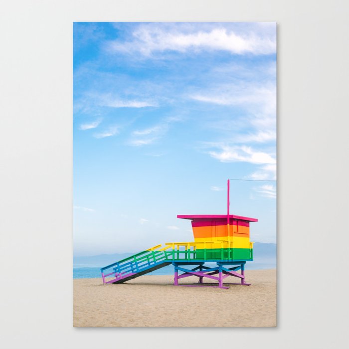 Venice Rainbow Lifeguard Stand Canvas Print