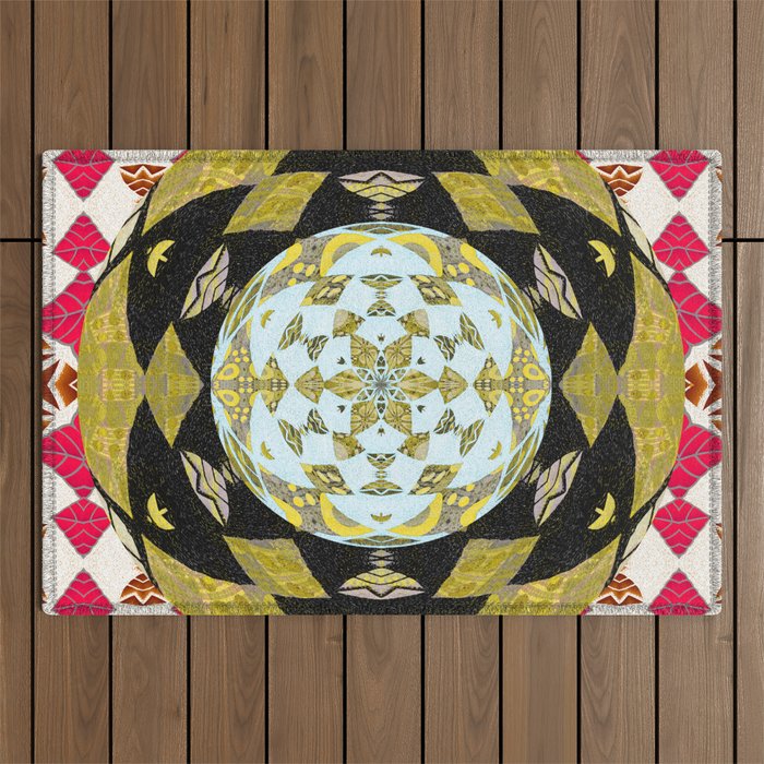 Not your Grandma's Quilt Psychedelic Star Mandala Geometric Outdoor Rug