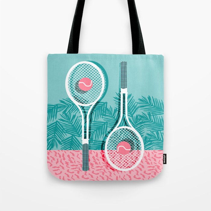 Good to go - memphis throwback 1980s neon pastel abstract sports tennis racquetball athlete game  Tote Bag