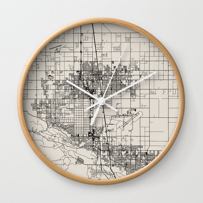 Lancaster USA - Aesthetic City Map - Black and White Wall Clock