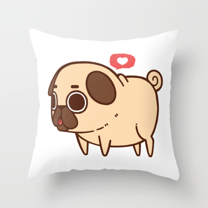 Puglie Heart Throw Pillow By Puglie Society6