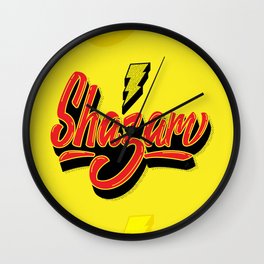 Shazam! Wall Clock | Comic, Digital, Shazam, Superhero, Jl, Justiceleague, Dc, Pop Art, Graphicdesign, Typography 