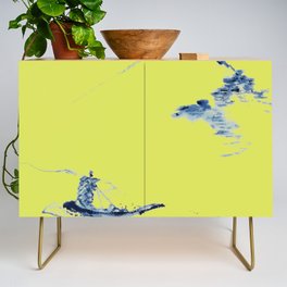 Japanese Mountains remix in lime green Credenza