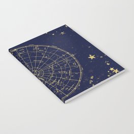 Metallic Gold Vintage Star Map 2 Notebook