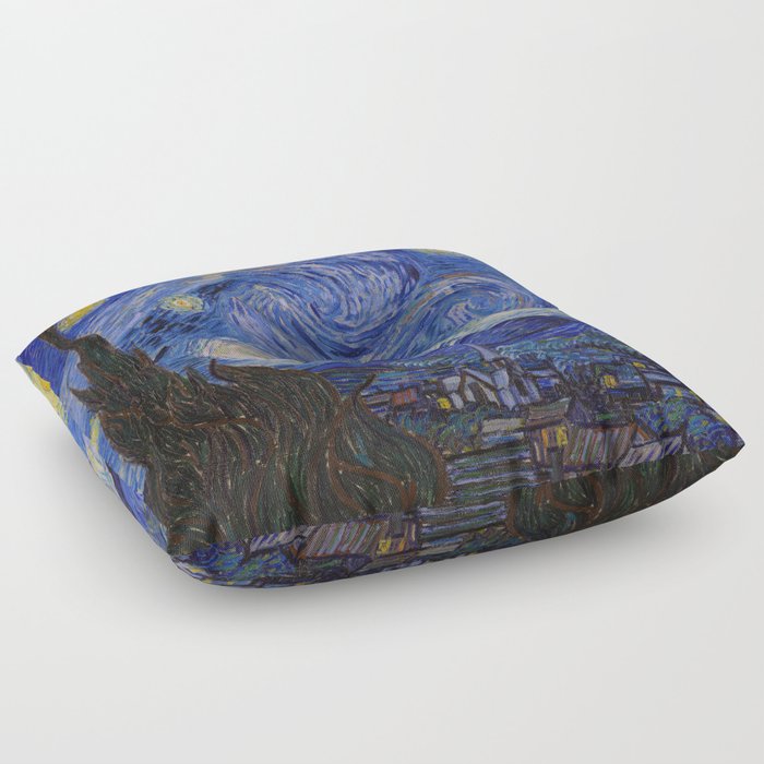 The Starry Night by Vincent van Gogh (1889) Floor Pillow