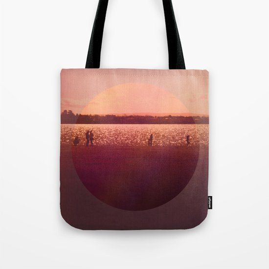 Vintage Coral Sunset, Winter Beach Tote Bag