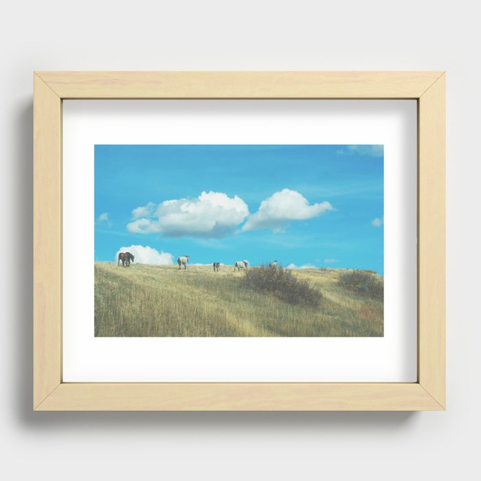 Wild Horses in the Badlands Recessed Framed Print