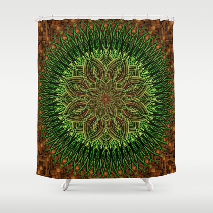 Earth Flower Mandala Shower Curtain