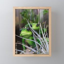 Adorable Ceramic Frogs Framed Mini Art Print