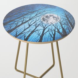 Full Moon and Trees - Original Abstract Painting Side Table