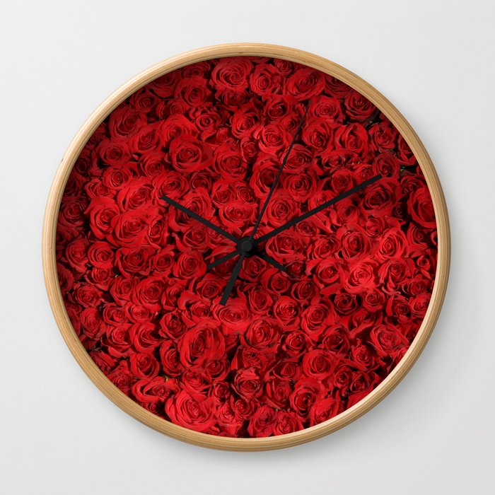 Romantic Roses Wall Clock