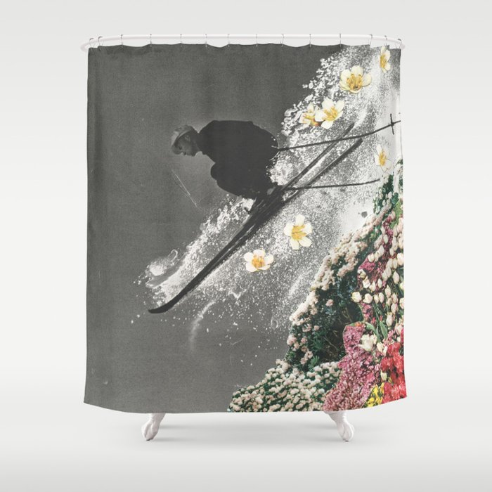 Spring Skiing Shower Curtain