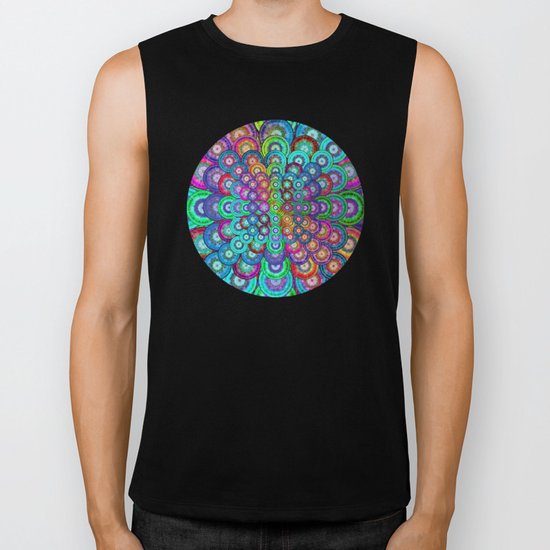 Multicolor Dots Pyramid Biker Tank