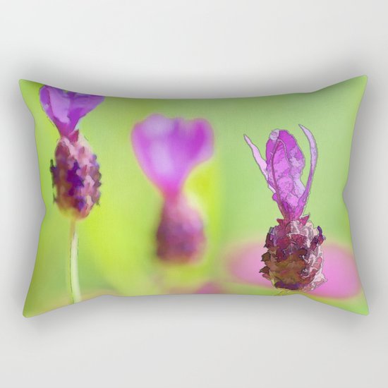 Lavender Bud Painting Rectangular Pillow