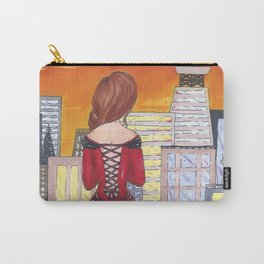 Kiss the Sunset Carry-All Pouch | Art, New, Drawing, Sunrise, Cityscape, Old, Sweet, Dress, Girl, Corset 
