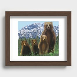 bear fam  Recessed Framed Print