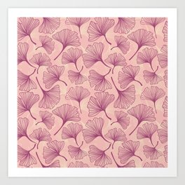 Beautiful Ginkgo Biloba Flowers Decorative Pattern Art Print | Botanical, Graphicdesign, Ayurveda, Ginkgo, Floral, Plant, Homeopathy, Nature, Cute, Herbal 