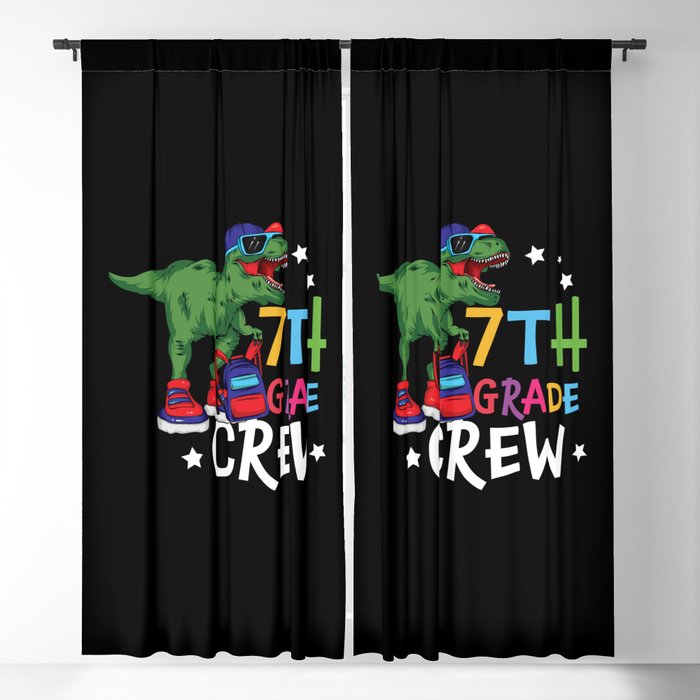 7th Grade Crew Student Dinosaur Blackout Curtain