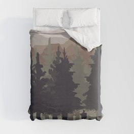 On path to the mountains Duvet Cover