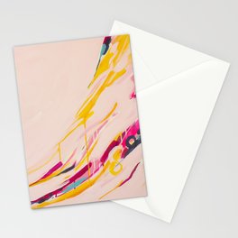 Miss Marmalade Rose - Abstract painting by Jen Sievers Stationery Cards